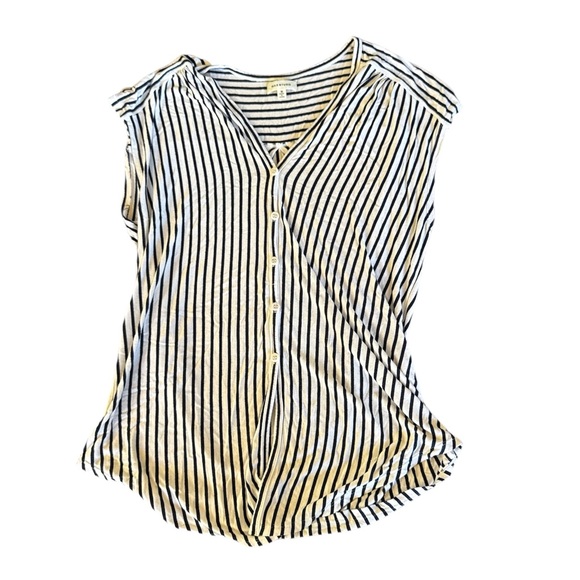 Max studio stripe short sleeve - Picture 1 of 2